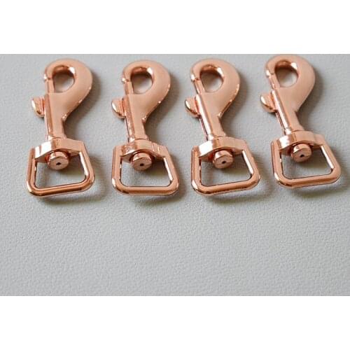 50 Pcs/Lot Rose Gold 15mm Metal hook buckle for dog leash handbag luggage strap hardware environmental Swivel Clasp high quality