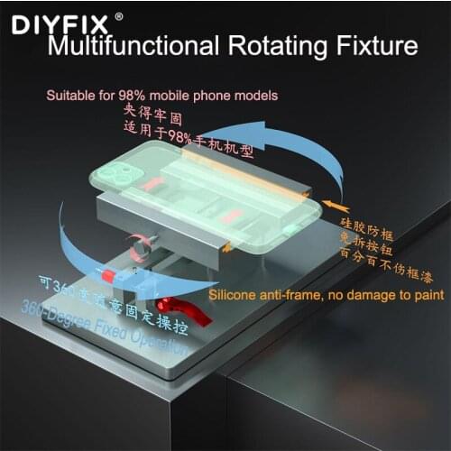 DIYFIX Multifunctional Rotating Fixture With Disassembly Kit For Mobile Phone Motherboard Back Cover Battery LCD Screen Removal