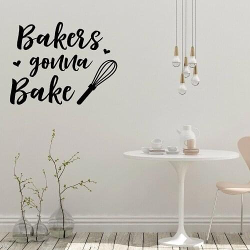 Kitchen Wall Decal Bakers Gonna Bake Phrase Wall Paper Dining Room Coffee Store Decor Vinyl Cafe Interior Wall Stickers Y413