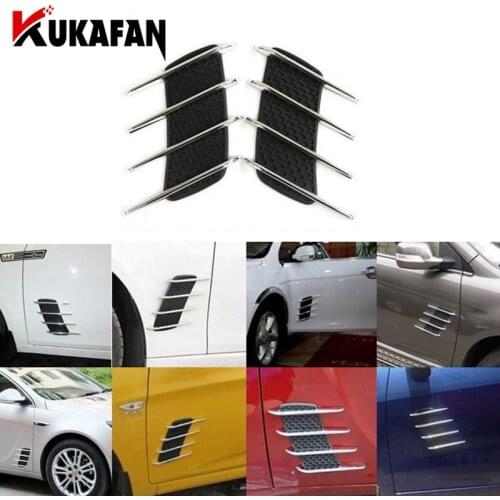 New Car Shark Gills Outlet Stickers Simulation Vent False Air Outlet Side Hood Bonnet Decorative Car Chromium Styling