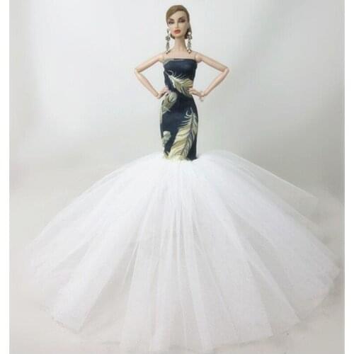 Genuine case for Barbie clothes Tail Skirt Dress Up Variety of Barbie Doll wedding dress princess Fashion Tail Dress