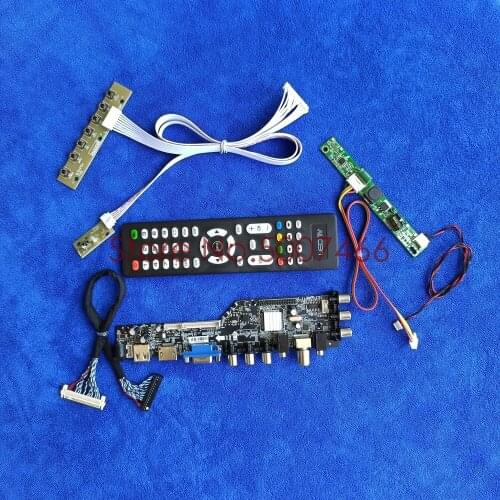 WLDE signal digital USB+VGA+AV LVDS-30Pin DVB LCD screen drive board kit 1920*1080 fit M240HW01/M240HW02/M240Q004/M240Q005