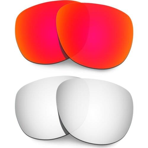 HKUCO Polarized Replacement Lenses For Crossrange R Sunglasses Red/SIlver 2 Pairs