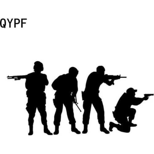 QYPF 15cm*7.5cm Car Styling Team Army Shooting Vinyl Car Stickers S2-0155
