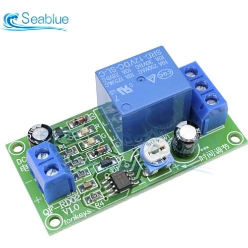 NE555 Time Delay Relay DC 12V Conduction Trigger Timing Delay Relays Timer Switch Pulse Adjustable Relay Module 1-60 Seconds