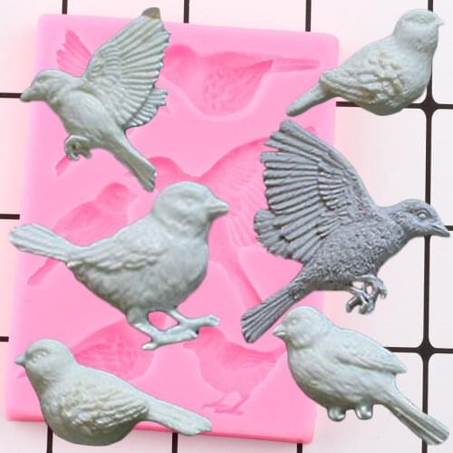 3D Birds Silicone Molds DIY Party Chocolate Baking Mold Cupcake Topper Fondant Cake Decorating Tools Candy Polymer Clay Molds