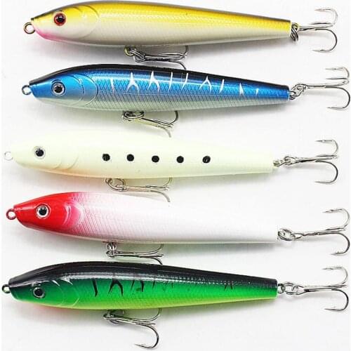 Topwater Pencil Baits 9cm/8.6g Surface Fishing Lure Set Artificial Saltwater Hard Bait For Long-distance Casting