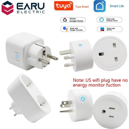 EU/US/UK 10A/16A Smart Wifi Power Plug Energy Monitor Timer Smart Home Wifi Wireless Socket for Alexa Google Home by Tuya App