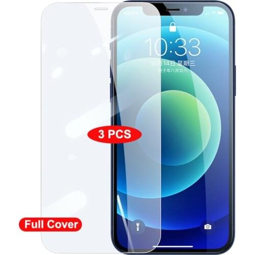 3Pcs Full Cover Protective Tempered Glass for Iphone 11 12 pro max mini screen protector for Iphone X XS Max XR 6 7 8 plus SE