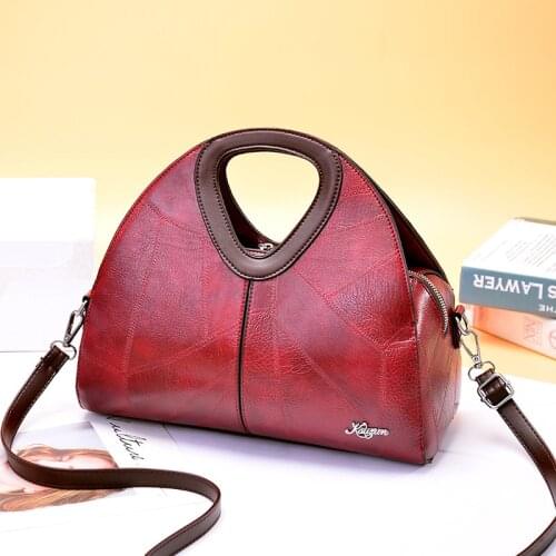 The New Ladies crossbody bag PU leather European and American fashion handbag casual shoulder bag wanzhuang 32X15X18cm