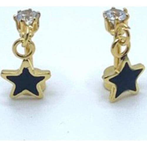 Stainless Steel Cross Star Stud Earrings Female Girl Simple Jewelry Accessories Gift