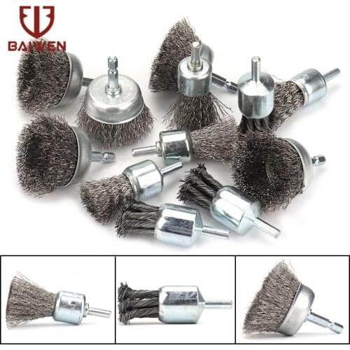 1-5pc Stainless Steel Wire Wheel Brush Electric Drill Mill Polishing Brushes for Dremel Rotary Tools Metal Rust Removal