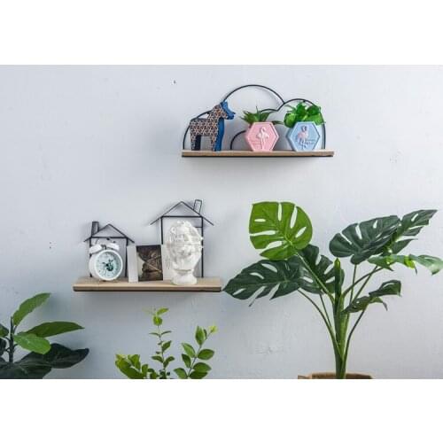 1PC Wooden Iron Storage Holders Home Storage Shelf Wall Hanging Storage Box Flower Pots Book Storage Racks Organizer MK 023