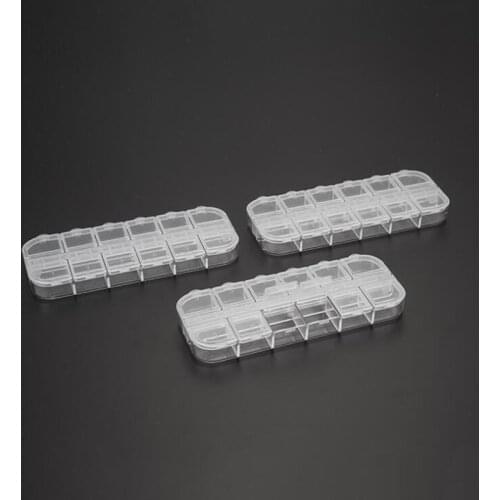 100pcs Pin KR-233 Plastic Cosmetic Case Cosmetic Case 12 Grid Strip Box Multi-Grid Connection Box