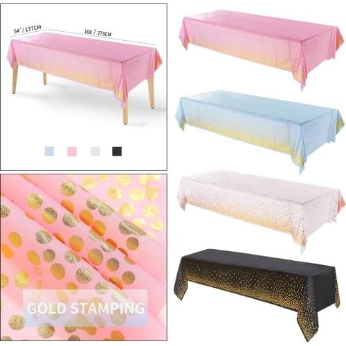 137*273cm Tablecloth Gold Dot table cover Table Runner for adult Birthday Party Wedding Supplies Decorations