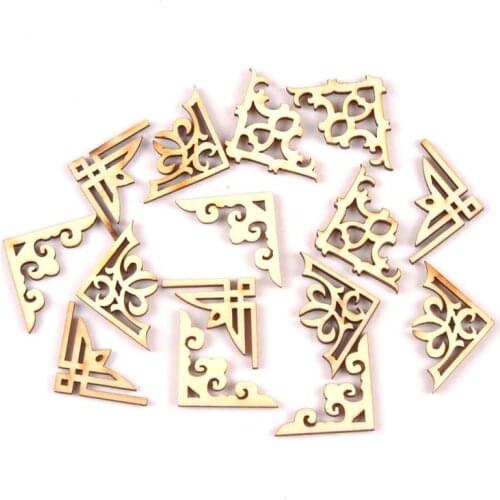 20pcs mixed wooden Corner handmade Scrapbooking Corners DIY Home Decorative handicrafts ornament Diy craft 27-30mm MT1903