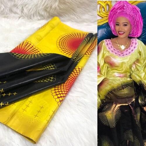 2021 African 100%cotton Perfume 5yards RIche Fabric Print Bazin Riche Fabric after wash keep shiny original bazin riche fabric