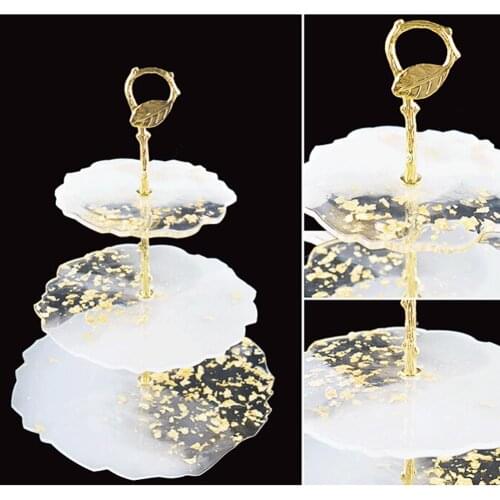3 Tier Irregular Fruit Dish Coaster DIY Epoxy Silicone Casting Mold Holder Stand Cake Plate Stand Wedding Party Display Stand