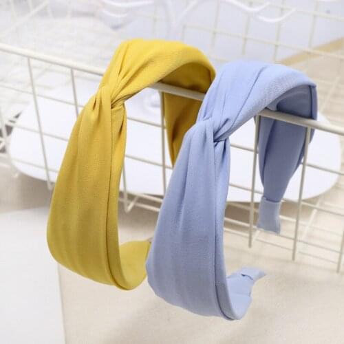 36pcs/lot DIY Simple Multi Fabrics Pure Colore Head Bands Preppy Style Cross HeadBands Hair Styling Tools Accessory HA1564