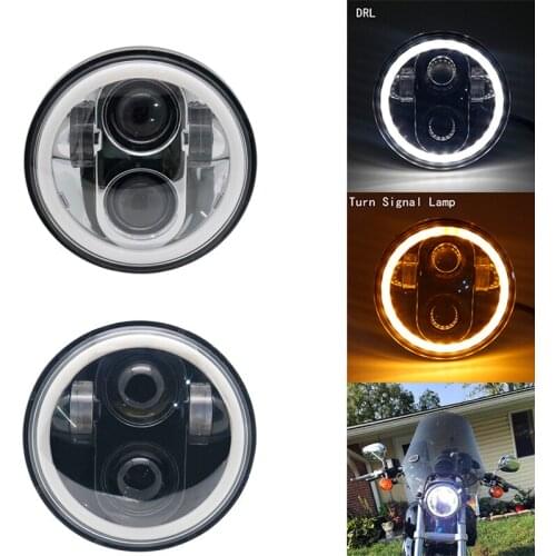 5.75 inch LED Headlight And 5.75 install houses Projector Halo Ring High Low Beam DRL Turn Signal For Sportster Dyna Iron 883