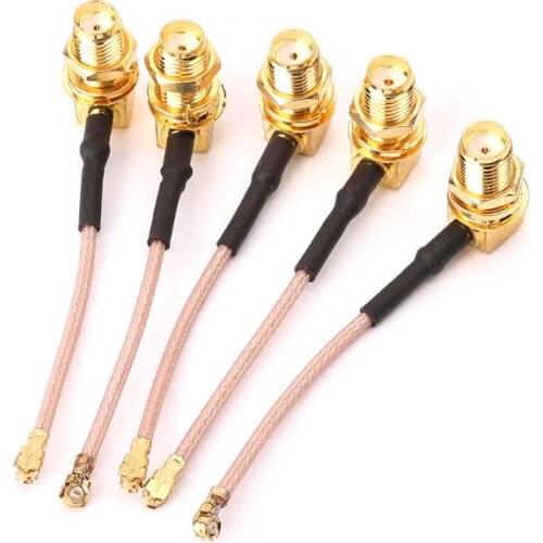 5pcs 5cm SMA Connector Cable Female Right Angle To Ufl/IPX/IPEX RF Coaxial Connector Coax Adapter RG178 Pigtail Cable