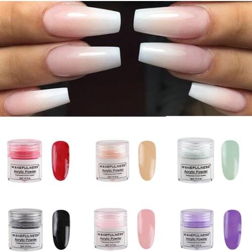 5g Acrylic Powder 13 Colors Acrylic Nail Art Kits UV Gel Powder Design Decoration 3D Manicure Extension Pink Black Powder Dust