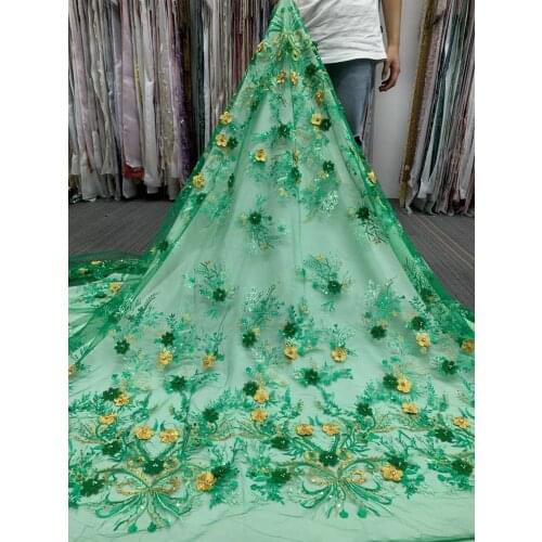 African Lace Fabric High Quality Lace Nigerian Lace Fabric with beads French L-588886 Fabric For Wedding Dress