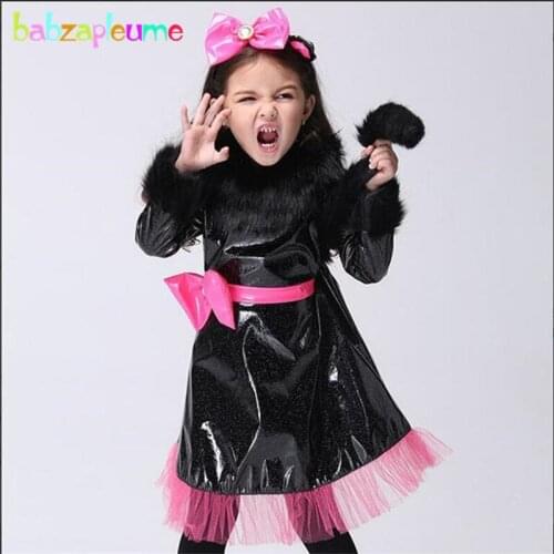 Babzapleume Brand Kids Clothing set Halloween Party Cat Girl Cosplay Costume boutique Child Dress Long Sleeve Baby Outfits Y015