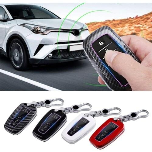 Car Remote Key Case Key Fob Shell Cover w/ Keychain Universal For Toyota Camry Corolla C-HR CHR Prado RAV4 Prius