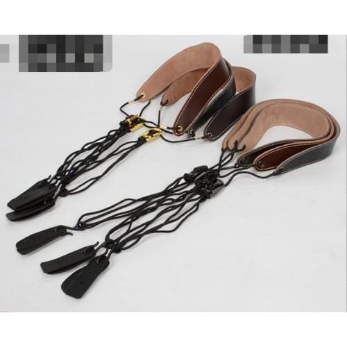 Ergonomic leather saxophone neckband black tube clarinet strap curved three-dimensional cut comfort adjustable