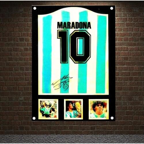 No. 10 Jersey, Remembering Football Stars Maradona Poster World Cup Football Banners Wall Art Flag Tapestry Flag Home Decoration