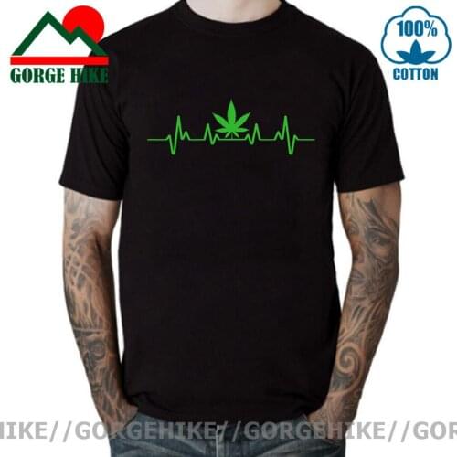 GorgeHike 2021 Fashion Summer Heartbeat Weed T Shirt women Tshirt Men O Neck Cotton T-shirts Man High Street Camiseta Basic Tops