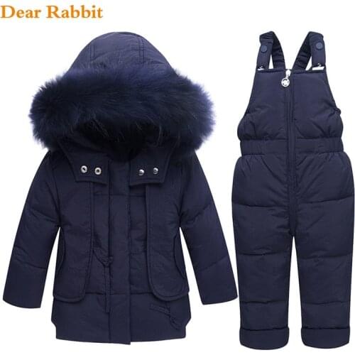 2020 Winter Infant Baby Suit Thick Warm Kids Down Jacket Coat Jumpsuit Children Girls Clothing Set 1-4 Yrs boy Snowsuit clothes