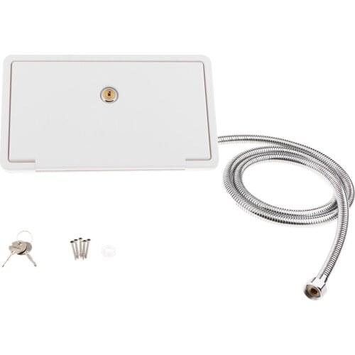 1 Set External Wall Mount Shower Box Kits With Lock & Keys for Caravan Motorhome Camper Boat