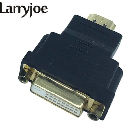 Larryjoe Hot Sale Gold Plated Male to Female DVI 24 +1 to HDMI-compatible Adapter for LCD HDTV DVD