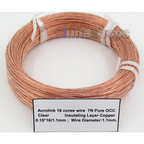 LN005669 100m Acrolink 16 cores Pure 7N OCC Signal Wire Cable 0.3mm2 0.15mm*16 Dia:1.1mm For DIY Hifi