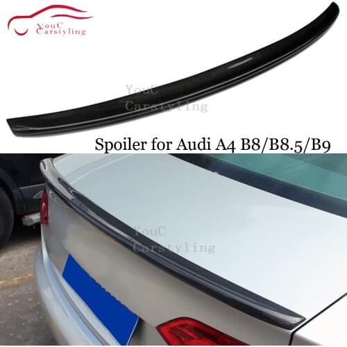 M4 S4 Style Carbon Fiber Rear Spoiler for Audi A4 B8 B8.5 B9 4-door sedan 2009 - present Rear Wing Trunk Boot Lip