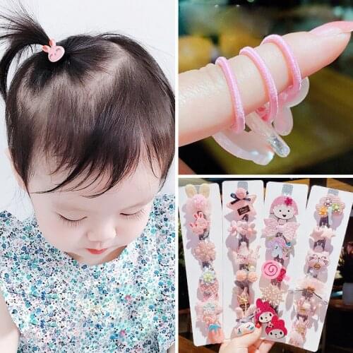 Lovely Children Kids Korean Tie Cute Girls Elastic Hair Ring Cartoon Pink Hair Accessory Accesorios Para El Cabello Headwear