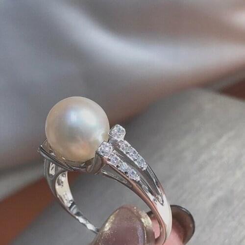 Trendy 925 Sterling Silver Adjustable Free Size Ring Settings Findings Mountings Parts for Pearl Corals Jade Crystal Agate