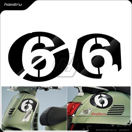 Motorcycle Decals Number 6 Case for Piaggio Vespa Series 2 Sei Giorni GTS 300 GTS300 GTS300ie Supersport