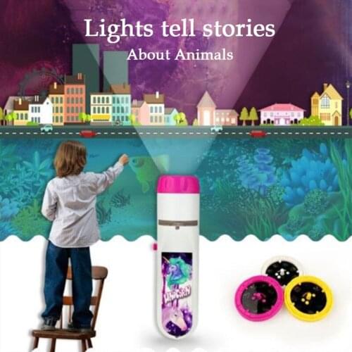 New Mermaid Dinosaur Sea Projector Kids Baby Toy Sleeping Story Flashlight Star Lamp Light-up Toy