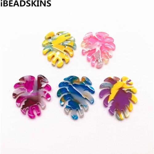 New arrival! 46x39mm 50pcs acetic acid feather shape charm for earrings accessories/Earring parts Jewelry Findings making