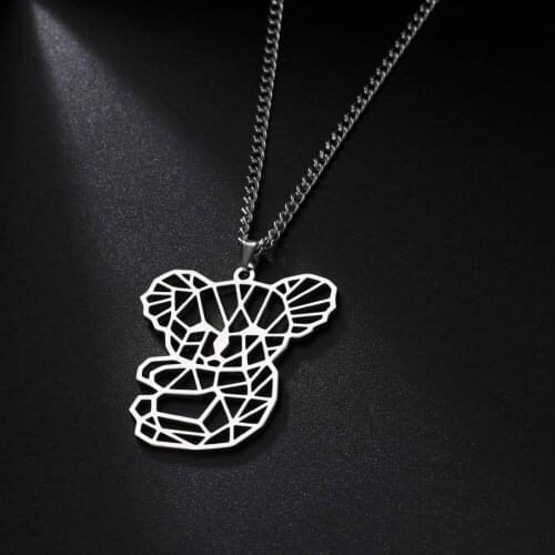 Cazador Cute Koala Pendant Necklaces Stainless Steel Australia Koala Long Chain Necklaces for Men Women Punk Jewelry 2021