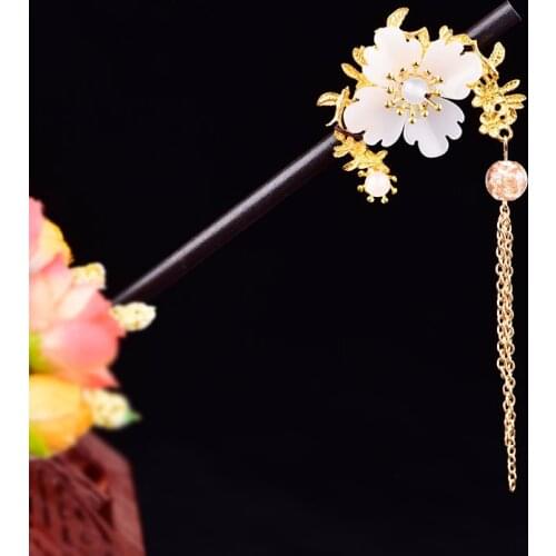 Simplicity Graceful Tassel Hair Stick Classical Elegant Chinese Ancient Palace Hair Jewelry The Tang Dynasty Hanfu Accessories
