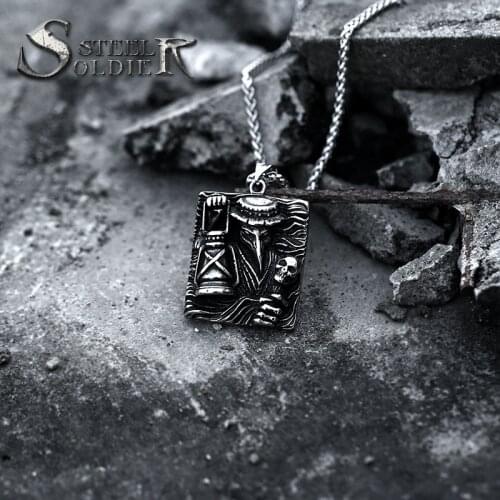 Steel soldier Grim Reaper Death Scythe Skull pendant stainless steel quality for men good detail titanium steel jewelry drop