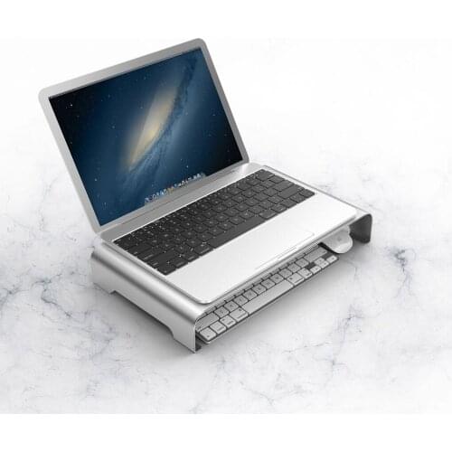 Aluminum Alloy Display Screen Storage Rack Laptop Stand Holder Bracket Heightening Mount Silver