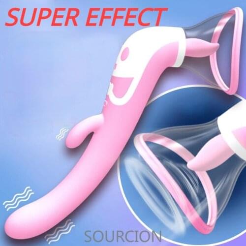 SOURCION Sucking Vibrator Blowjob Tongue Vibrating Nipple Sucker Adult Oral Licking Clitoris Vagina Stimulator Sex Toy for Women