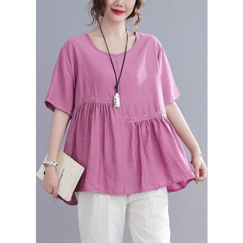 Chinese Style Clothing Women Vintage Soild Color Qipao Tops Oriental Clothing Hanfu Tee Shirt Cheongsam Top Blouse T-Shirt 31006