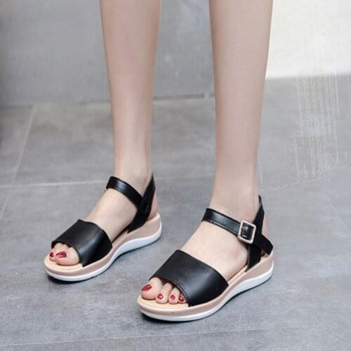 Women Wedge Sandal Comfort Platform Bottom Peep Toe Ankle Strap Ladies Casual Shoes Non Slip Summer Student & Pregnant Sandalias