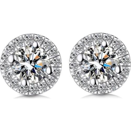 Tianyu Gems Silver 5mm/6.5mm Moissanite Diamond Earring 925 Women Gold Plated Classic Round VS Gemstone Fine Jewelry Accessories